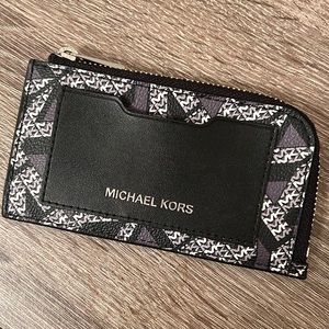Mens Michael Kors L zip wallet cardholder -new with tags Black multi color